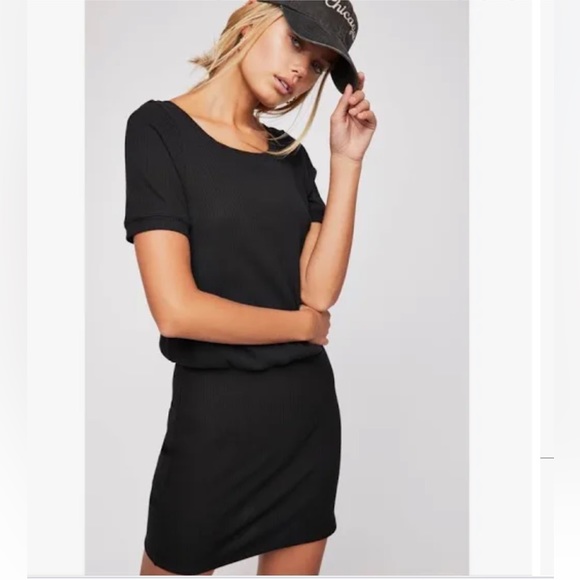 NEW Free People Beach Happy Hour Mini Dress in size small Ribbed Stretch Knit